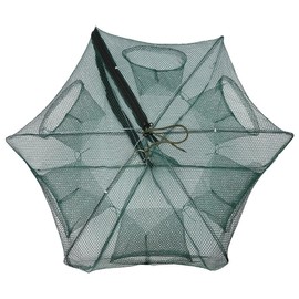 GOTOTOP Automatic Foldable Fishing Net Trap for Crab, Minnow, Crawdad, Lobster, Shrimp Highly Nylon Material (6 Hole)