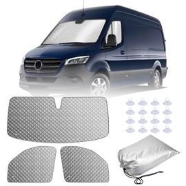 MaxAwe MaxAwe 3Stk Thermomatte Fahrerhaus passend fr Mercedes Sprinter 19-24, Luxus Interne Auto Sonnenblende Frontscheibenabdeckung, Thermo Jalousien Set Verdunkelung, Sonnenschutz Windschutzscheiben Matte