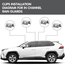 Heko Wind Deflector Clips – Car Wind Deflector Clips 2 Pieces Car Wind Rain Deflector Channel Stainless Steel Attachment Teclips Deflector Clips Wind Deflector Clips