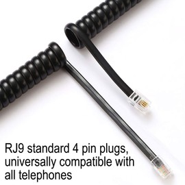 Black 2 Pack Universally Compatible Phone Cord