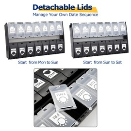 Large Pill Box Pill Organiser, Pill Boxes 7 Day 2 Times a Day, Weekly Tablet Pills Container 14Day XL Tablet Box with Big Compartments Daily Pill Box to Hold Vitamins, Cod Liver Oil & Supplements