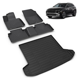 VOUKIY Car Floor Mats & Cargo Liner Fit for Hyundai Tucson 2022-2025 (Not Fit Hybrid) All Weather Protection TPE Automobile Floor Liners Trunk mats Full Custom Set Accessories