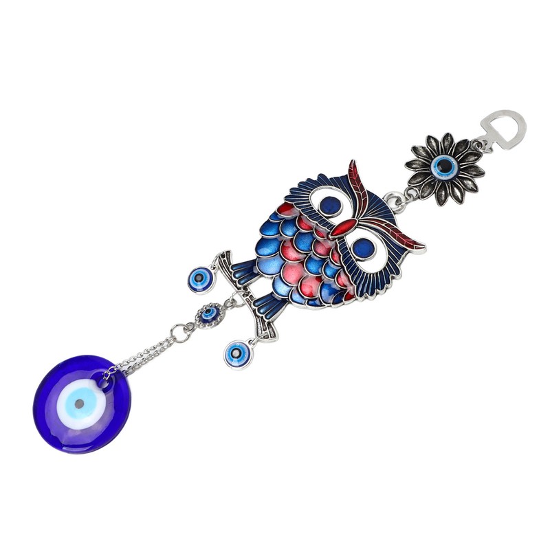 9.3in Blue Evil Eye Owl Pendant Decoration Protection Blessing Lightweight