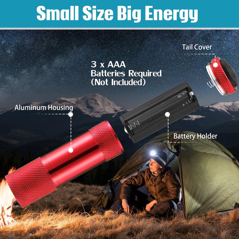 VIHOSE 20 Pcs Mini Flashlights Bulk, Bright Aluminum Handheld Flash