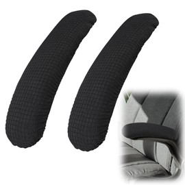 Xthrotsenk Pack of 2 Arm Armrest Covers Stretchy Polyester Office Chair Armrest Cover Protection Office Chair Covers for Armrests Soft Office Chair Cover Armrests Pad for Home Office (Black)