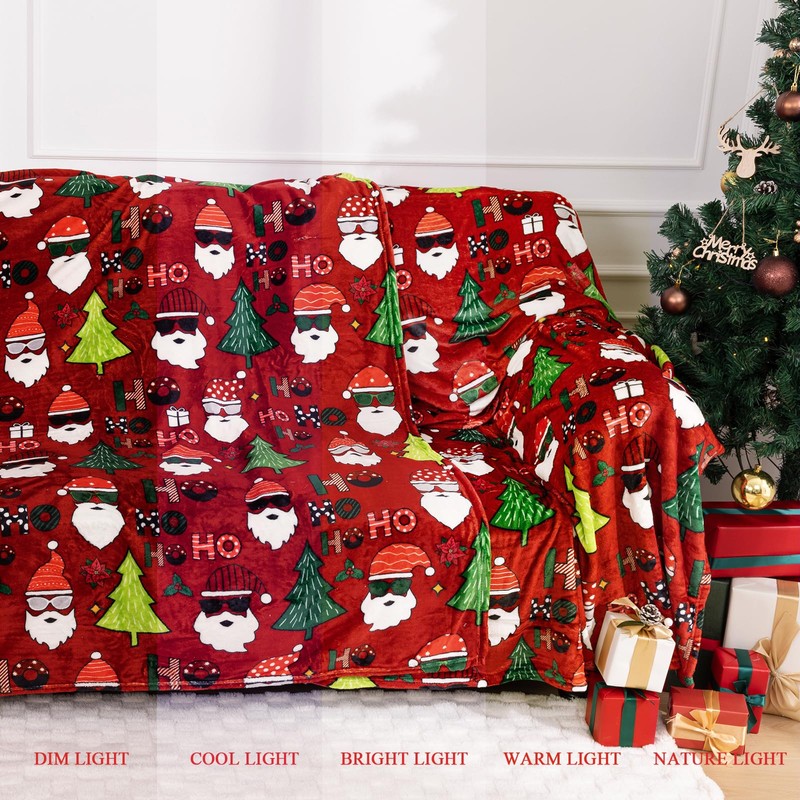 Christmas Throw Blanket, 60x80 Christmas Tree Super Soft Soft Fleece