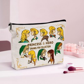 Game Character Printed Cosmetic Bag, Hero Makeup Bag with Zipper for Game Fans, Ladies Daily Use, Birthday Christmas Thanksgiving Gift for Gaming Lovers Fans