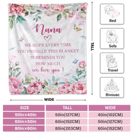 Nana Gifts from Grandkids, Gifts for Nana 50x60 Nana Blanket Birthday Christmas for Nana Grandma Gift Ideas