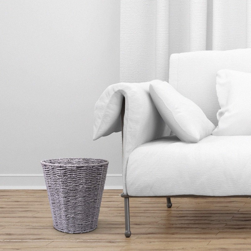 woodluv Round Waste Paper Basket Bin - Rubbish Bin for