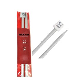 2 x Long Straight Needles (35cm) Plastic Knitting Needles Diameter 5mm 5.5mm 6mm 6.5mm 7mm 7.5mm 8mm 9mm 10mm 2x2 .217 in