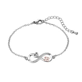 KunBead Infinity Heart Rose Gold 18 Birthday Bracelets Stainless Steel Adjustable Bracelet for Women
