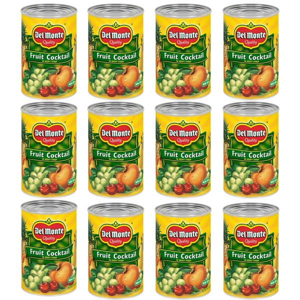 DEL MONTE Fruit Cocktail in Heavy Syrup, Canned Fruit, 12 Pack, 15.25 oz Can