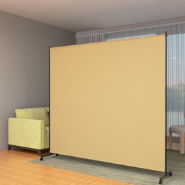 VAMFUTRE Single Panel Room Divider/Privacy Screen with Caster Wheels and Brakes - Stylish and Versatile Partition for Home,Office,School and Restaurant Spaces (Bright Yellow, 6FT*6FT)