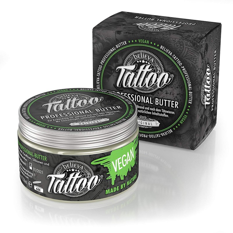 Believa Tattoo Aftercare Butter - Vegane Tattoopflege Creme 250ml
