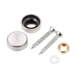20Pcs Silver Stainless Steel Nail Screw Cap for Mirrors Tea Tables Wardrobes Glass Furniture-16mm