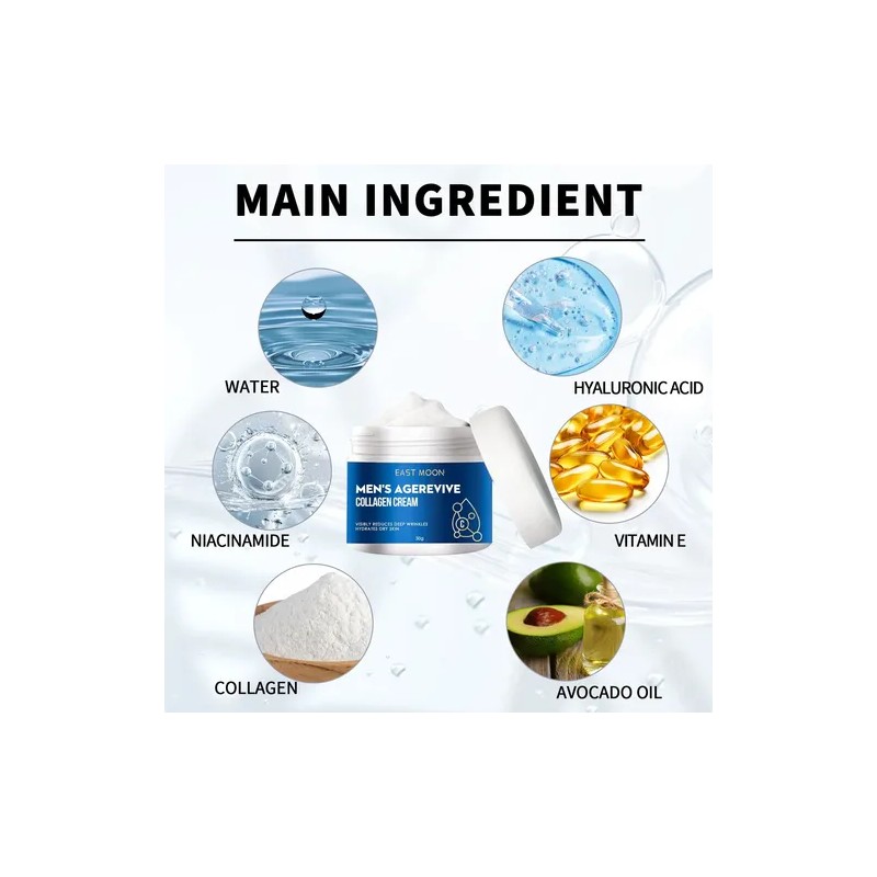 Em Crema Para Hombre De Colageno, Anti Arrugas, Antiedad