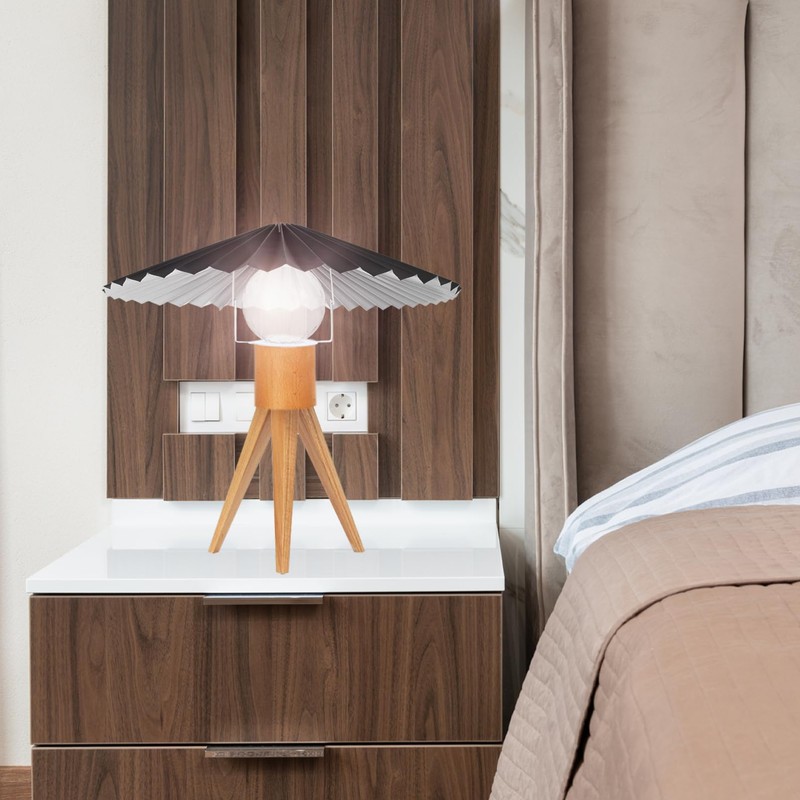 Hemobllo Table Lamp Shade - Pleated Umbrella Shape Fabric Lamp