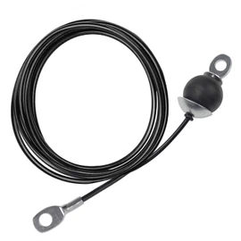 LFJ Replacement Gym Cable Fitness Pulley Cable Steel Wire Rope for Cable Machine Home Gym Weight Lift Pulley System (Black with Stopper Ball, 300)