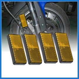 VekAuto 4pcs 56mm M5x0.8 Orange Plastic Universal Screw Mount Reflective Warning Reflector for Motorcycle Bike Auto Accessories