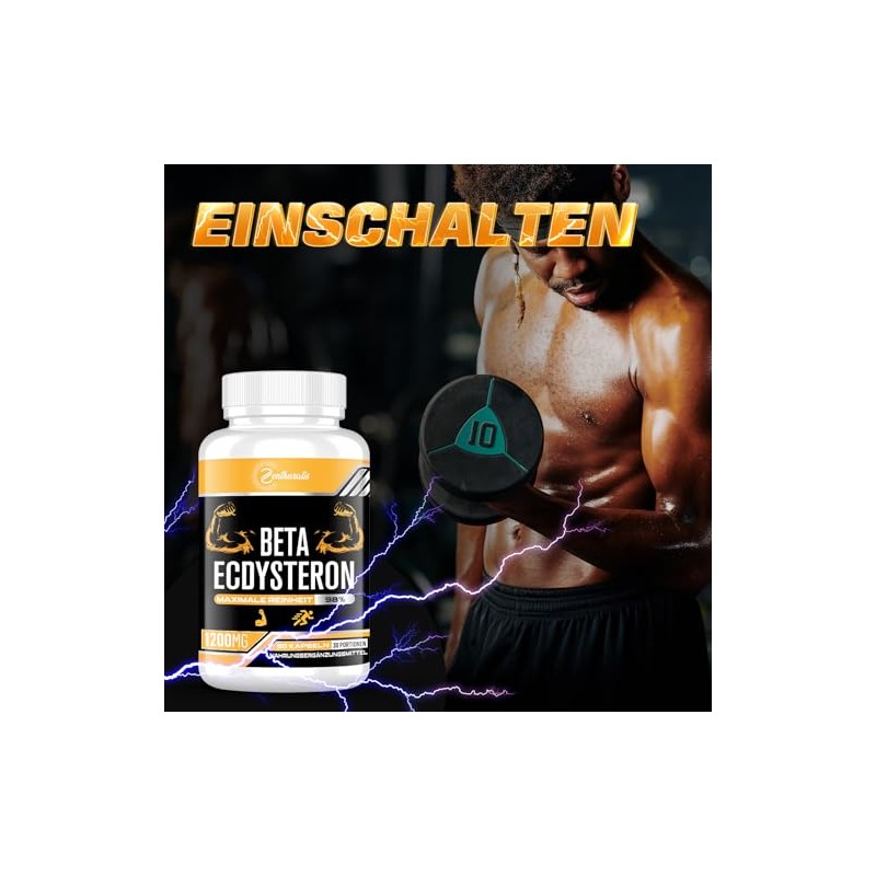 Beta-Ecdysterone Supplement 1200 mg | 98% Maximum Purity, 60 Pieces