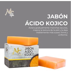 Mc Life 2 Piezas Jabón ácido Kójico, Retinol, Colágeno, Curcuma y Vitamina C Para Rostro y Cuerpo. Aclarante 100g C/u