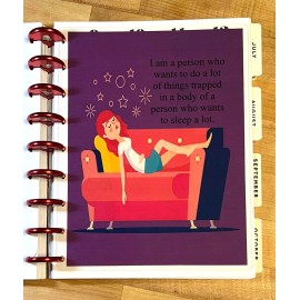Handmade "Sleep A Lot" Quote Dashboard Insert for use with Classic HAPPY Planner