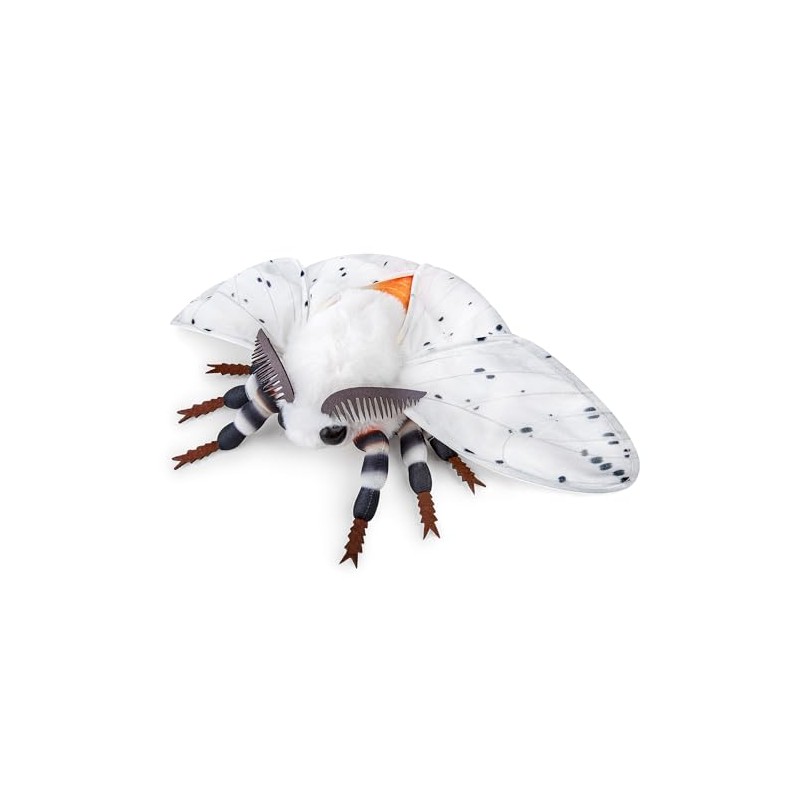 Frankiezhou Home White Ermine Moth Plush Toy - Realistic White
