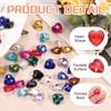 sourcing map 80Pcs Heart Rhinestones, 10mm Pointed Back Heart Glass