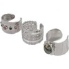 Dainty Wide Band Ring Set of 3 for Women Adjustable