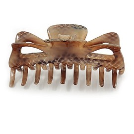 Avalaya Large Snake Print Shiny Acrylic Hair Claw/Clamp (Brown/Beige) - 11.5cm Long