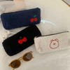 SAKUSHO Plush Zippered Pen Case, Tool Case, Fluffy, Multi-Functional, Large-Capacity,