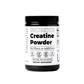 Santa Cruz Paleo, Creatine Monohydrate Powder Micronized, Unflavored Pre Workout and Muscle Support Supplement, Gluten Free Keto, Mix with Water or Shakes, No Fillers or Additives, 80 Servings, 400g