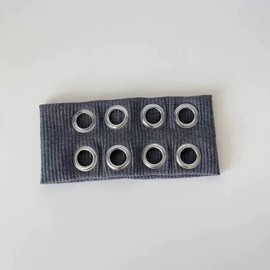 Uchyius Grommet Headband, Y2k Wide Eyelet HeadbandS, Elastic Hairband Grunge Accessories Punk Hair Accessories, Stretchy Hair band for Women (Gray, Style-1)