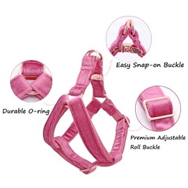 ARING PET Dog Harness, Velvet, Elegant, Safe and No Choke Design, XS, Rose Red