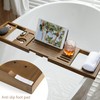 Realgulf Bamboo Bathtub Tray Caddy - Splash-Proof Adjustable (28.5-40") with