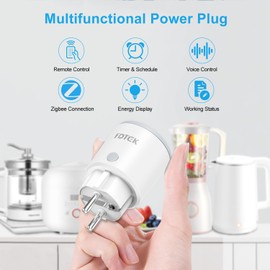 Zigbee Socket Pack of 2 Plug with Current Measurement Smart Home Socket with Remote Control for Alexa & Google Zigbee Socket Compatible with Tuya Bridge Gateway