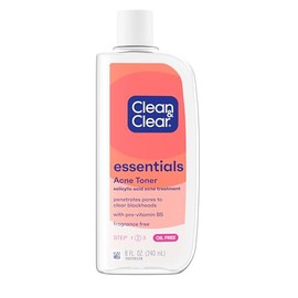 Clean & Clear Essentials Tónico para el Acné Libre de Aceite, Tratamiento para el Acné con 2% de Ácido Salicílico, Tónico Facial Suave para Espinillas
