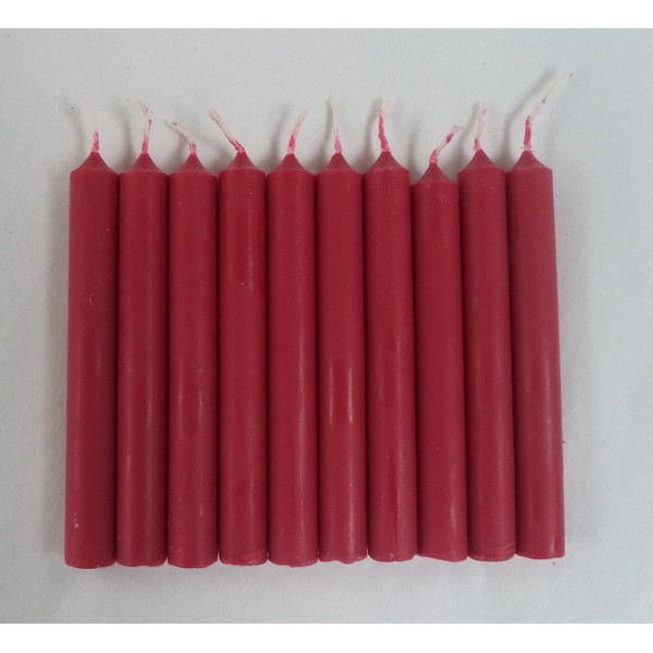 Set of 10 4" Mini Ritual Chime / Spell Candles: Red