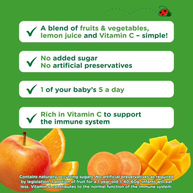 Cow & Gate Fruit Pouch Apple Mango Orange & Carrot