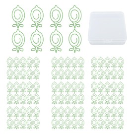 100Pcs Cute Paper Clips, Fruit Shape Metal Funny Paper Clips Bookmarks Planner Clips for Students Kids Teachers Office Home Organizing(Green Lemon)