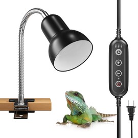 DoRight Reptile Heat Lamp with Clamp, Reptile Clip Clamp Fixture with 360° Rotatable Hose Timing & Dimming Reptile Light, 100W Turtle Light with Clamp for Reptiles (Not Include Bulbs)