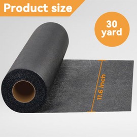 PLANTIONAL Medium Weight Black Iron-On Non-Woven Fusible Interfacing: 11.6" x 30yd Medium Weight Non-Woven Interfacing Iron On Polyester Single-Sided Interfacing for DIY Crafts Supplies