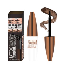 Tattoo Eyebrow Gel Easy Peel Off - Light Brown Eye Brow Gel Eyebrow Dye Eyebrow Tattoo Peel Off, Natural Safe Brow Color for Women Fuller Brows, Easy Use Lasts 3 Days, Waterproof & Transfer-proof - 02