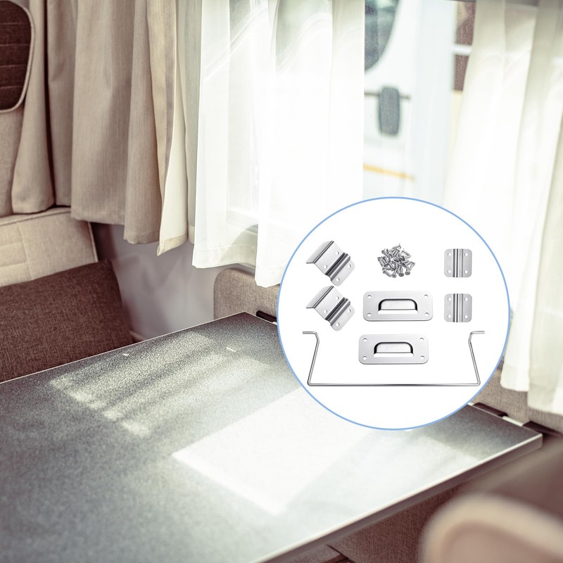 Leriton 1 Set Table Hinge Bracket Kit Removable Metal Table