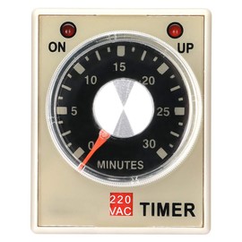 Yanmis Time Relay, 220VAC AH3-3 50/60HZ Power On Delay Timer Delay Time Relay Electromagnetic Relay (30M)