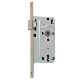 KFV Deadlock 104 – Square Faceplate – 20 mm Faceplate Width – Silver – Includes 1 Key – 72 mm Distance – 8 mm Square (DIN Right)
