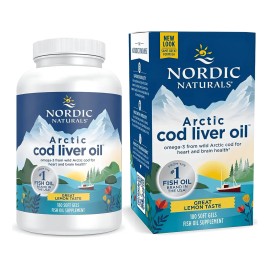 Nordic Naturals Arctic Cod Liver Oil 180 Softgels Aceite De Higado De Bacalao Artico Sabor Limon Con Omega-3 Proveniente Del Bacalao Silvestre Del... 
