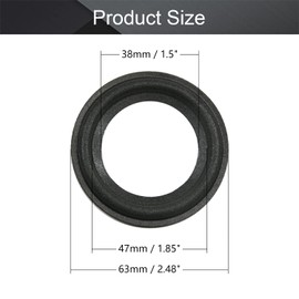 Fielect 4Pcs 2.5inch/63mm Foam Speaker Edge Surround Rings Replacement Kit for Speaker Repair or DIY Black