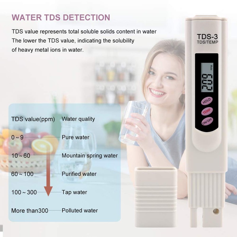 Bestgle Digital TDS Meter Temp PPM Tester Water Quality Testing