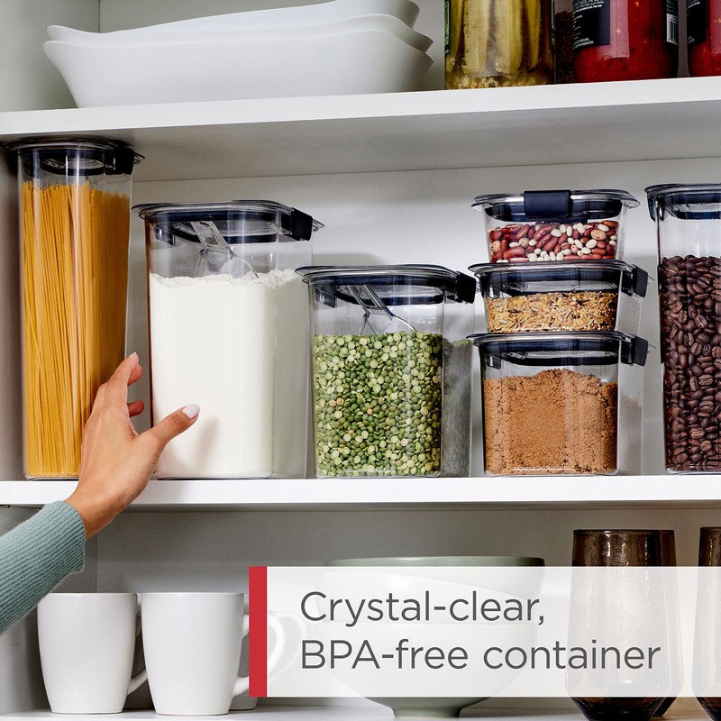 Rubbermaid Brilliance BPA-Free Food Storage Containers with Lids Airtight Kitchen